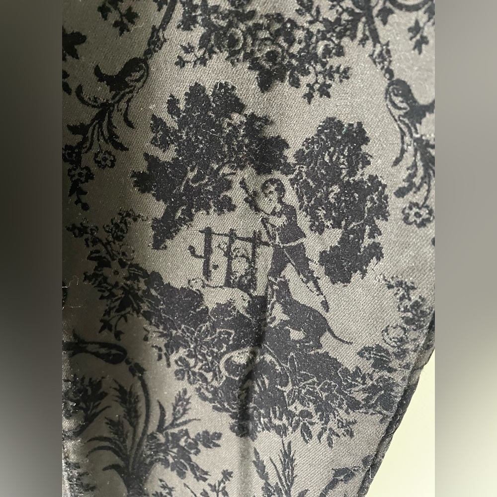 NEW PAIGE Hoxton Ankle Black Flocked Versailles Womens Skinny Denim Pants Sz 25 - Picture 2 of 10
